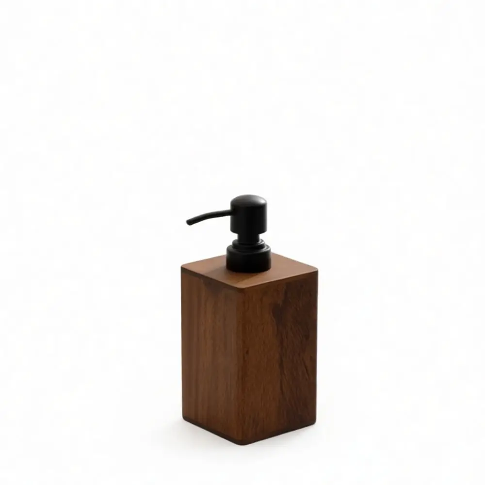 Minimalist Walnut Grain Lotion Pump Bottle Refillable Soap Dispenser Bathroom Accessory Shampoo Shower Gel Holder