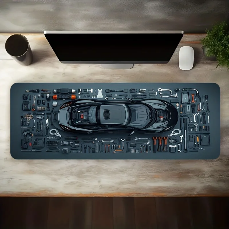 Automotive Mechanic Tools Car Disassembly Oversized Desk Mat Non-Slip Rubber Gaming Mouse Pad