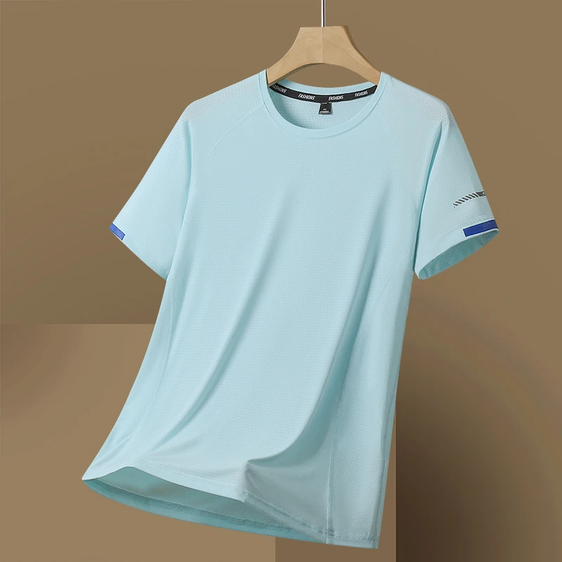 For 2024 Summer T Shirt Fashion Short Sleeves Quick Dry Running Casual Men\'S T-Shirts Oversize 7XL 8XL Top Tees Tshirts