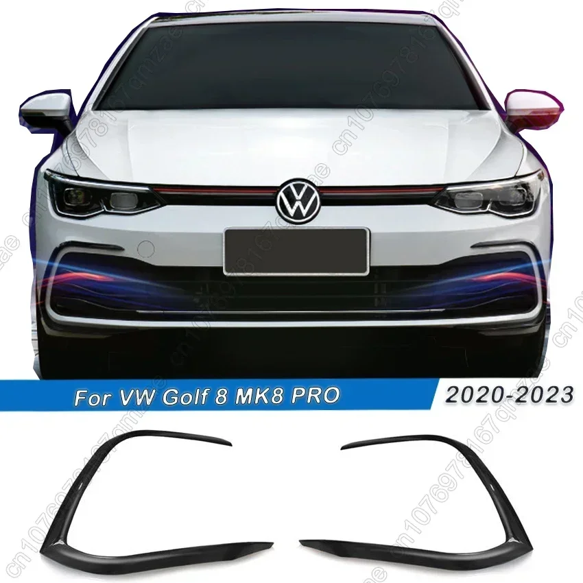 

For VW Golf 8 MK8 PRO 2020-2023 Front Bumper Fog Light Lower Grille Frame Spoiler Splitter Car Modification ABS Gloss Black