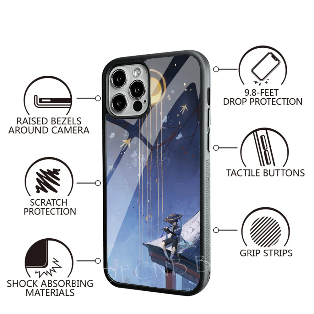 Wanderer Genshin Impcat Phone Case Strong Magnetic For IPhone 15 14 13 Pro Max Alex Mirror For Magsafe Wireless Charging Cover