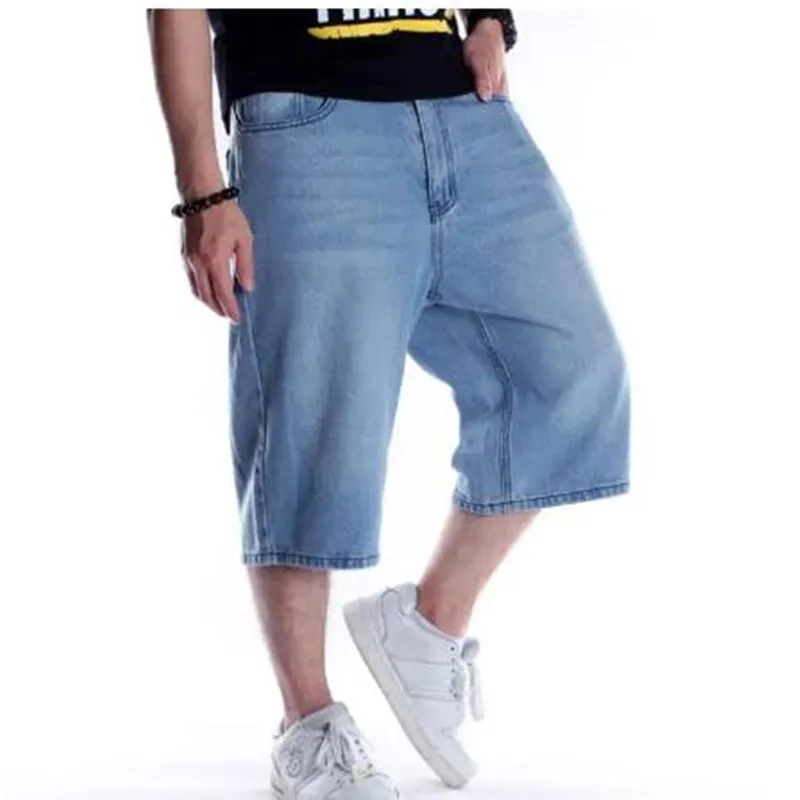 Summer Mens Shorts Hip Hop Denim Jeans Boardshorts American Fashion Trousers Loose Baggy Cotton Men Trouser Bottoms Big Size 46