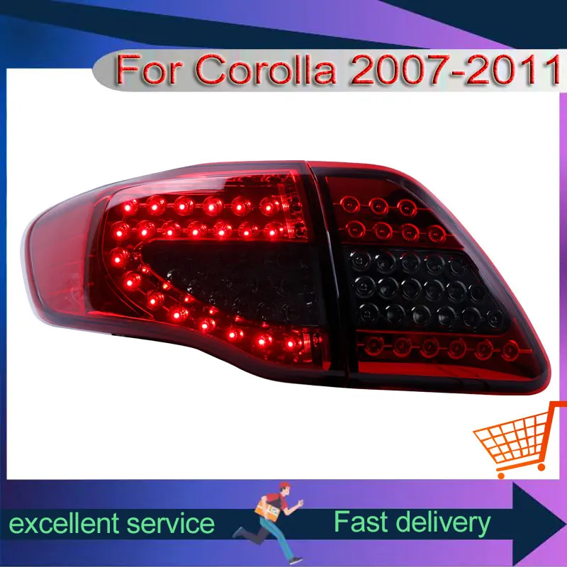 Car Styling Toyota 2008-2010 Corolla Classic Tail Lamp Upgrade DRL Rear Light LED Brake Turn Signal Reverse Auto Accessories