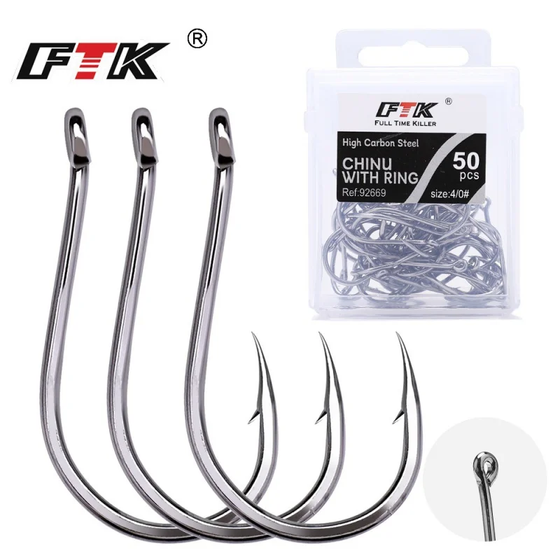 FTK Tube Payment Qian You 100 Fishhooks without Back Thorn Luer Hook Boxed Sea Hook Tossing Anti-Decoupling Wholesale