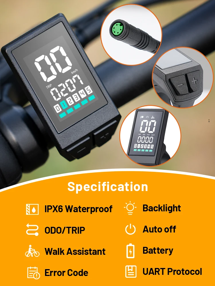Elektrofahrrad LCD Display BN136 für Bafang Mid Drive Motor BBS01 BBS02B BBSHD Conversion Mid Motor – Detail 5