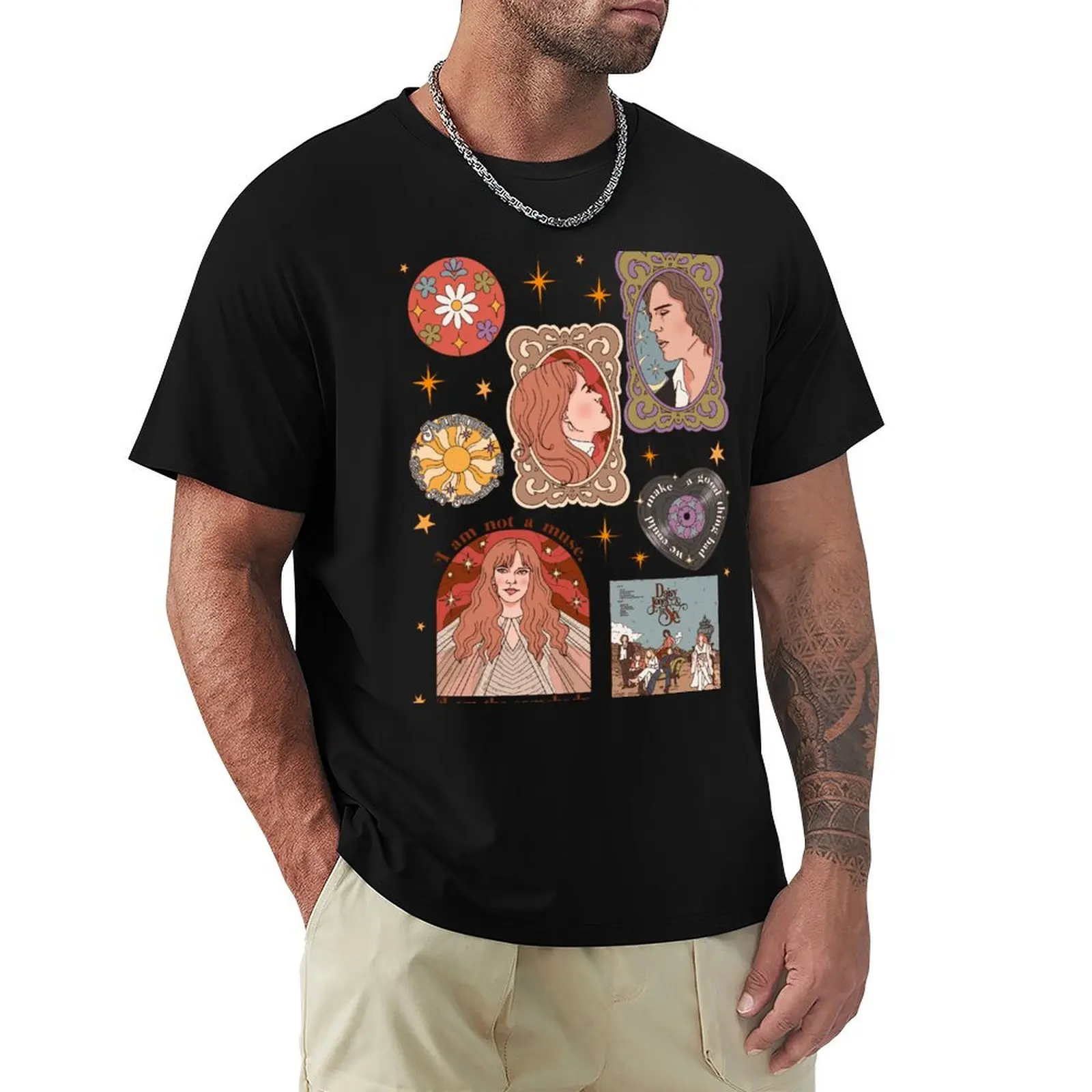 

DJATS retro flash sheet T-Shirt korean fashion anime t shirts summer 2025 mens t shirt graphic