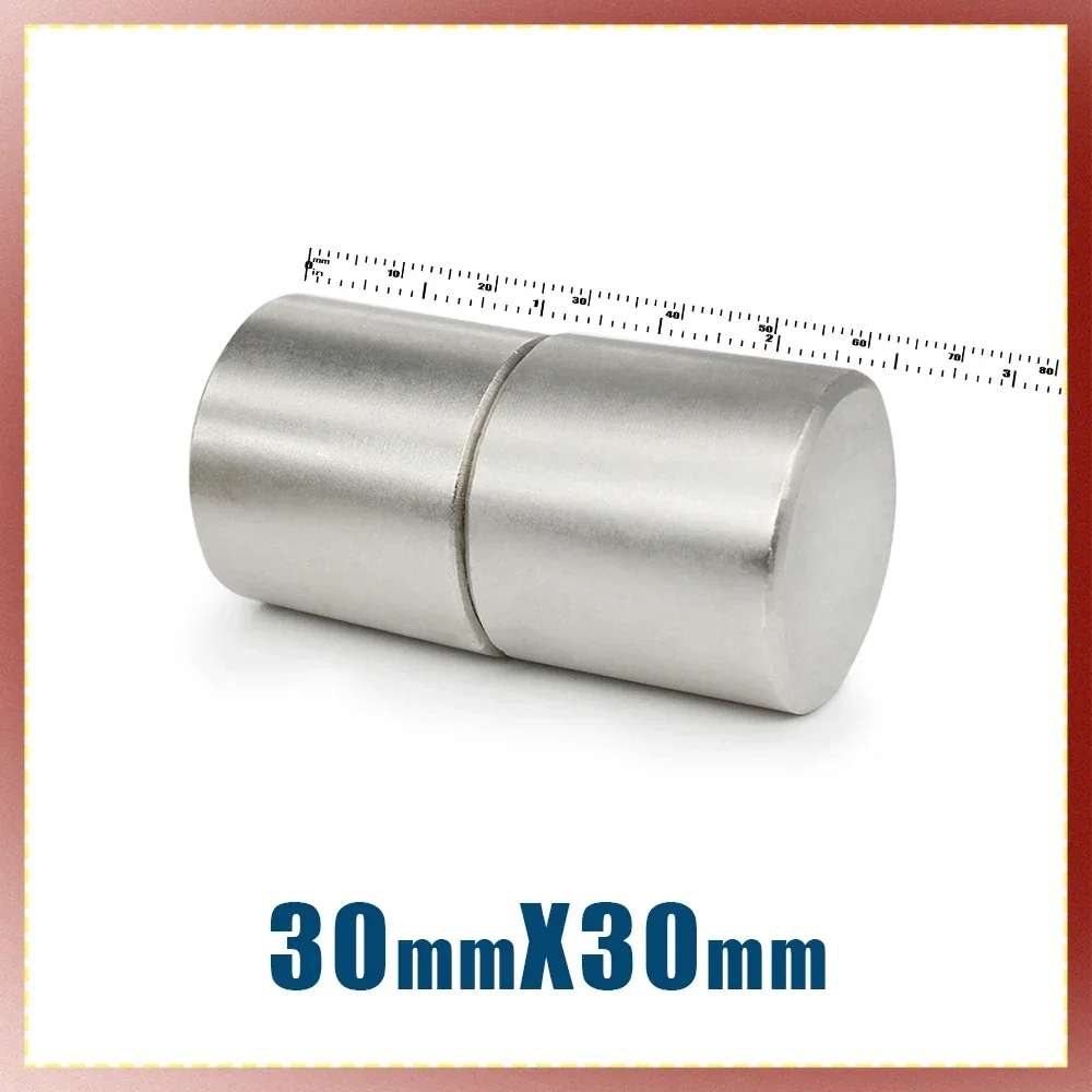 1/2PCS 30x30 Bulk Round Search Magnet N35 Thick Powerful Strong Magnetic Magnets 30x30mm N35 Circuler Neodymium Magnet 30*30 mm