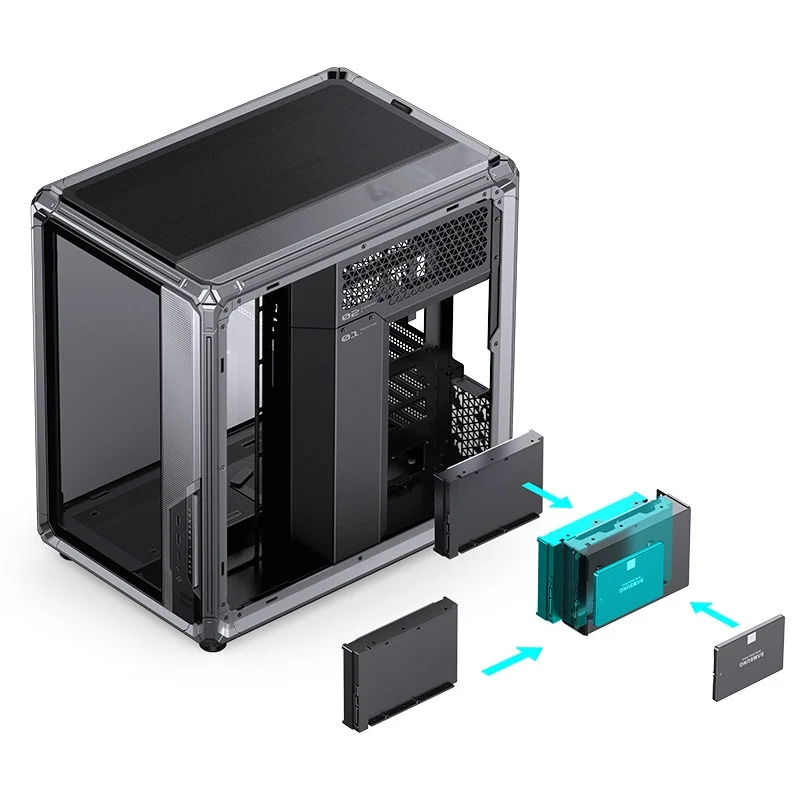 400 ATX/M-ATX Computer Case Double Transparent Sea View Room Game Case Support 360 Water Cooled /Back Plug ARGB Lighting