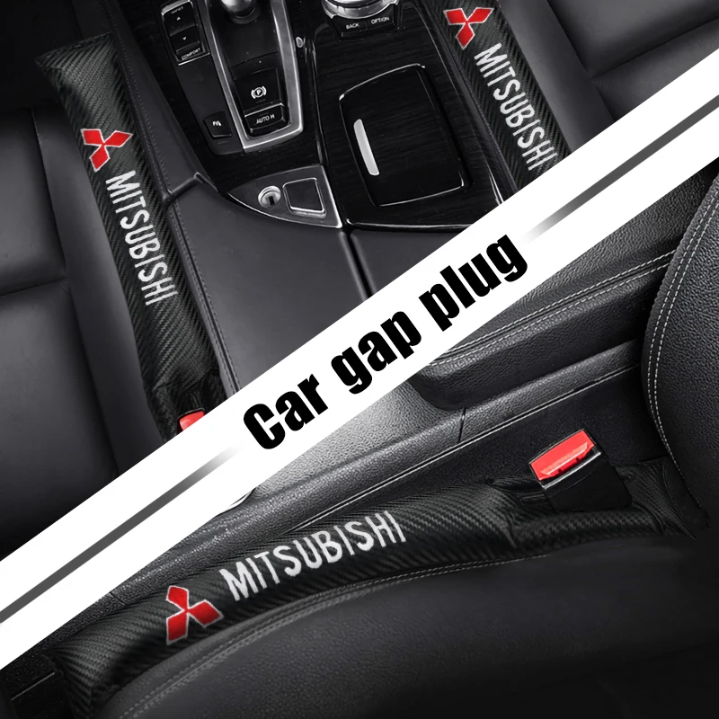 Car Seat Gap Plug Filler Pad Carbon Fiber Leak Pads Interior Accessories For Mitsubishi Outlander Lancer EX ASX L200 RALLIART