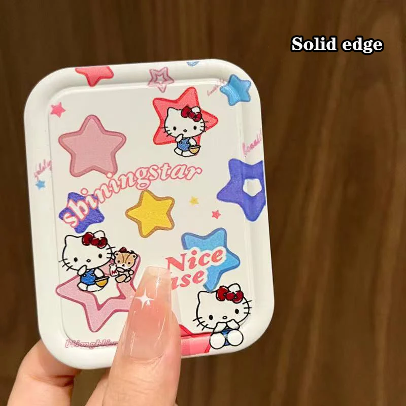 Star Hello Kitty Flip-Top Folding Makeup Mirror Portable Pocket Mirror Women Rectangle Cosmetic Make Up Mirror With Comb