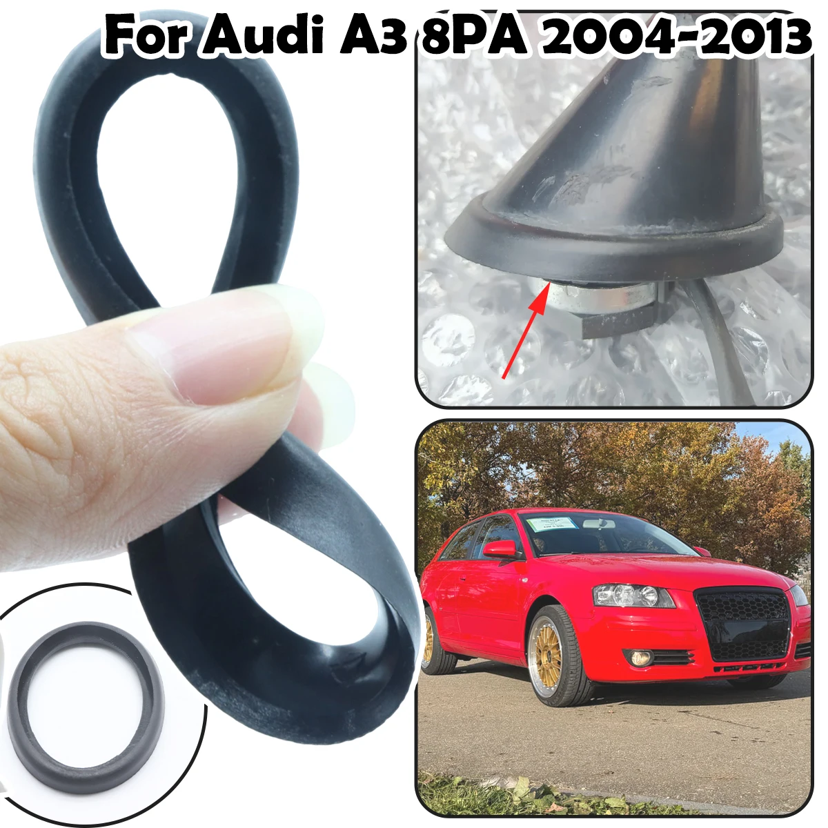 

Car Roof Mast Whip Aerial Antenna Base Gasket For Audi A3 8P 2004 2005 2006 2007 2008- 2013 Rubber Seal Pad Sealing Accessories