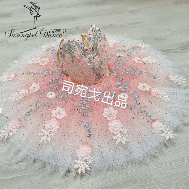 

New Pink Gradient Ballet Tutu Adult Classical Flower Fairy Doll Competition Performance Stage Costumes Platter Tutu BT4002