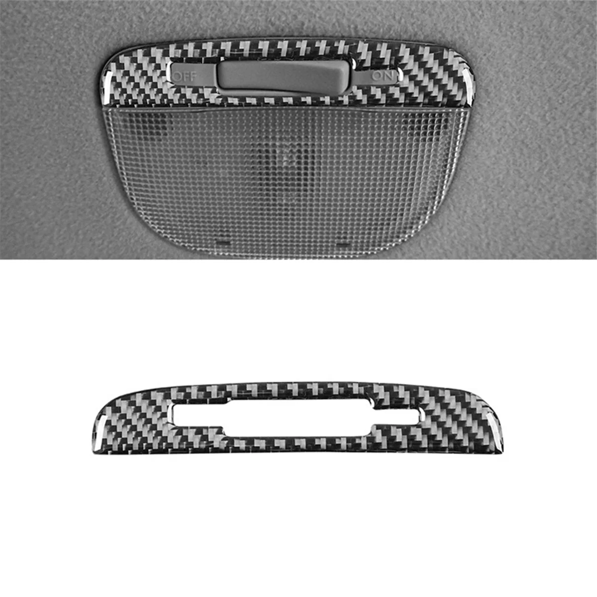 Carbon Fiber for 2009 2010 2011 Car Rear Roof Reading Light Frame Cover Trim Interior Accessories