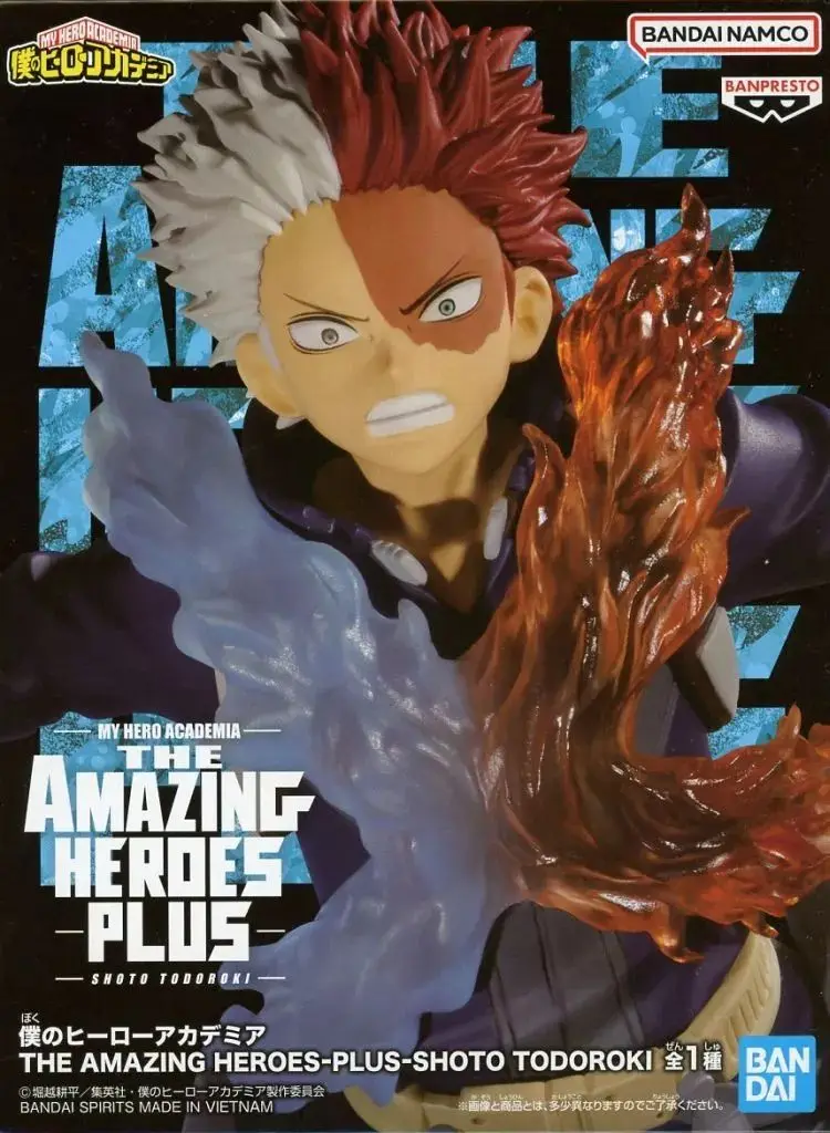 

Bandai официально лицензированные фигурки My Hero Academia THE AMAZING HEROES-PLUS-SHOTO TODOROKI, аниме-модель, настоящая игрушка в коробке, подарок