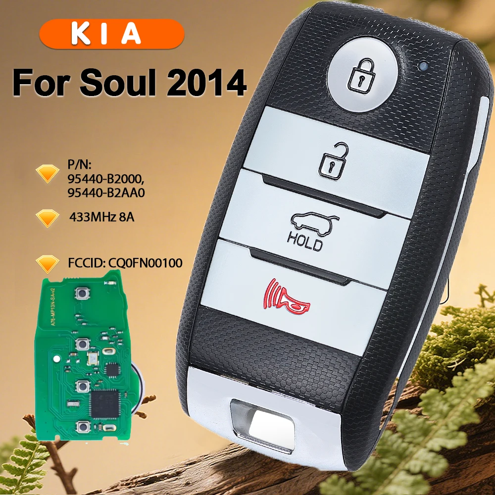 

KEYECU for Kia Soul 2014 2015 2016 2017 95440-B2000, 95440-B2AA0 433MHz 8A Chip Keyless Go Smart Remote Key Fob