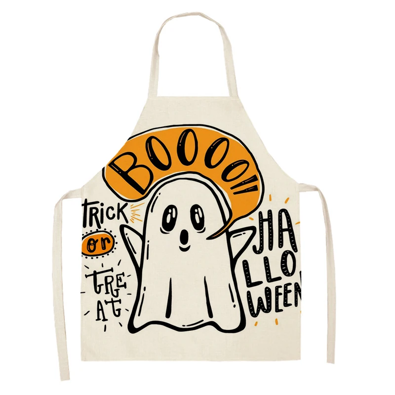 Women's kitchen apron Linen man Children's Big size Child girl Waterproof funny Half Work Coffee art Halloween Autumn funny