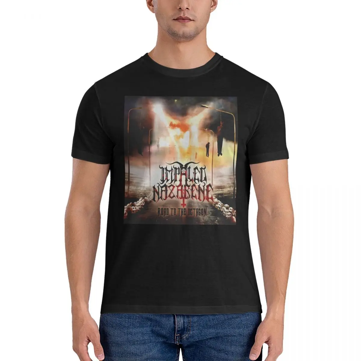 Road To The Octagon Men's T Shirts Impaled Nazarene Vintage Tee Shirt Short Sleeve Crewneck T-Shirts Cotton 6XL Tops