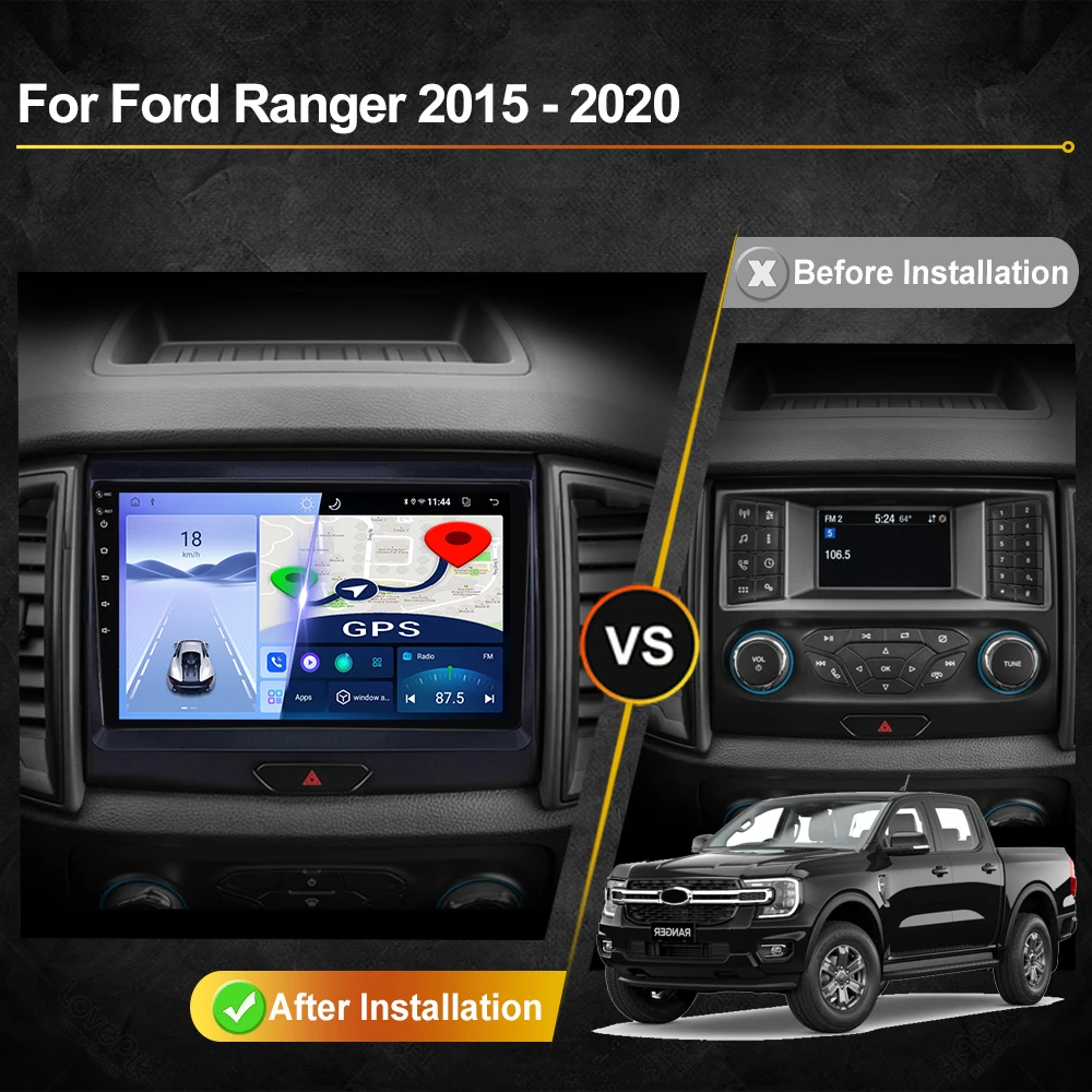 For Ford Ranger 2015 - 2020 Car Radio Android Automotive Multimedia Video Player GPS Navigation Carplay Touch Screen Auto Stereo