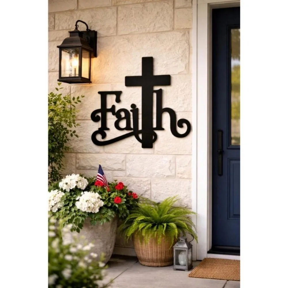 CIFBUY Metal Wall Art Bible Verse Scripture Sign Minimalist Iron Decor Home