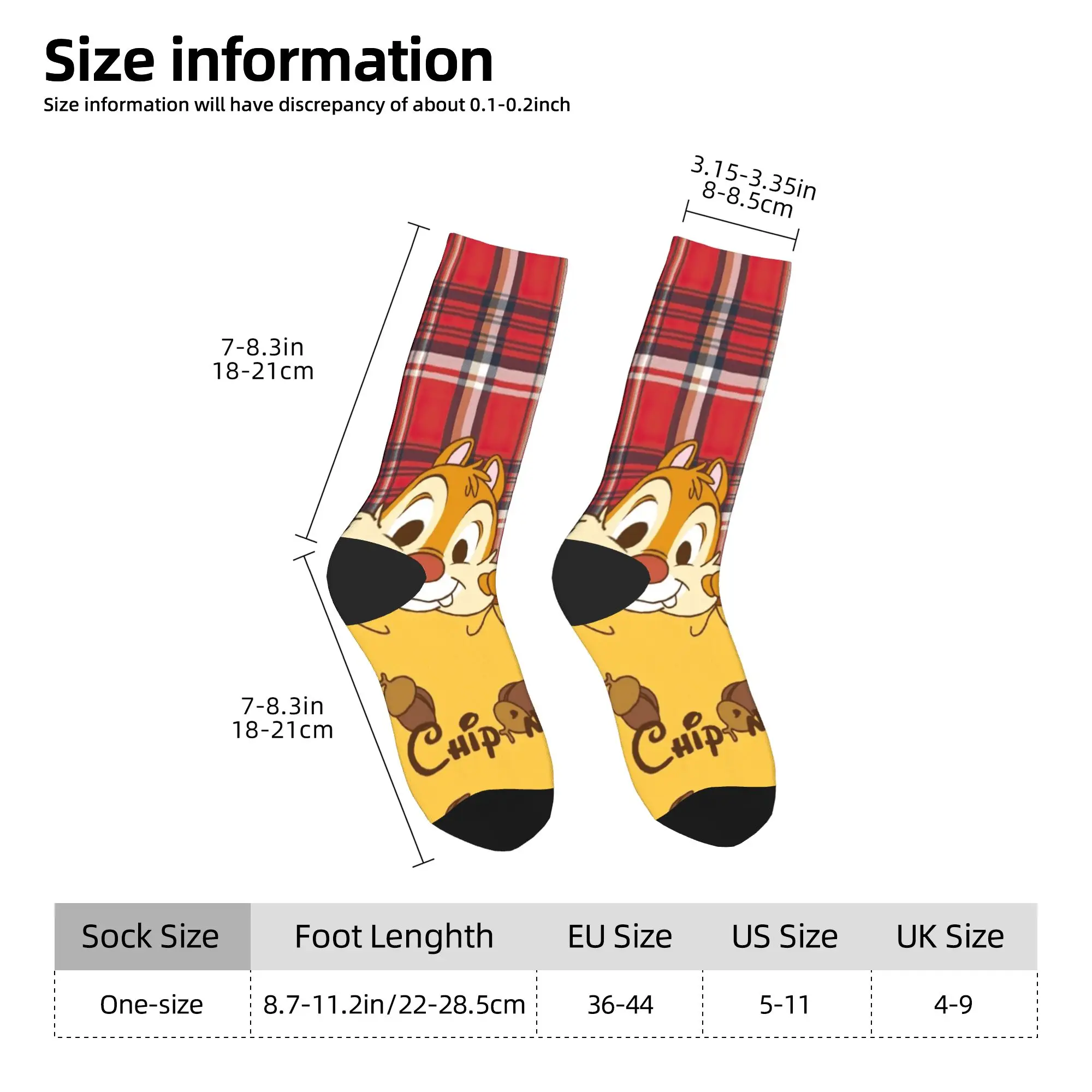 

Chips 'n' Dales Socks Cartoon Squirrel Graphic Stockings Anti Sweat Men's Socks Soft Winter Novelty Running Sports Socks