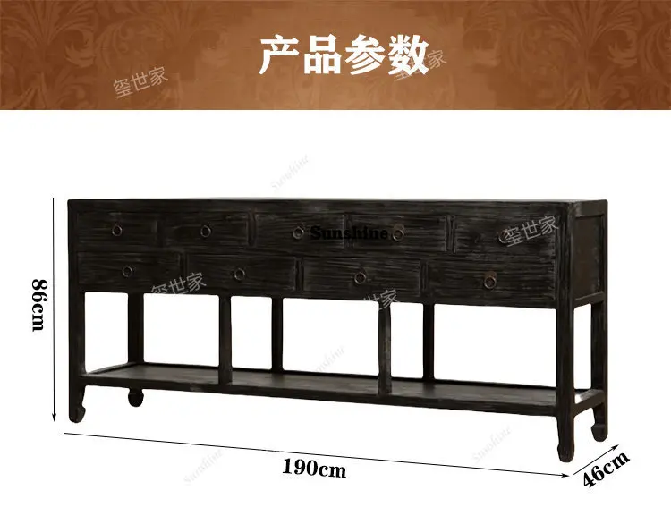 American retro solid wood entrance Taichung antique entrance entrance table