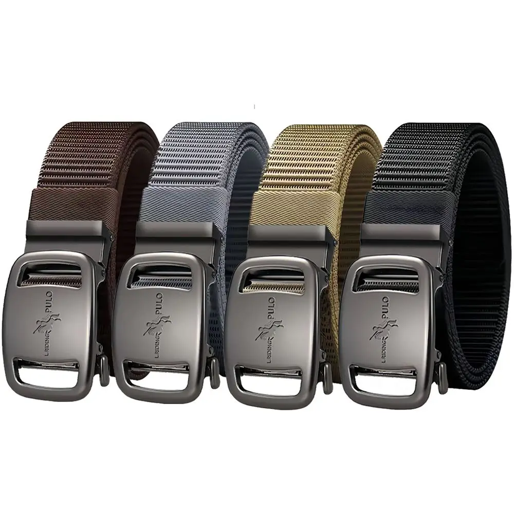 Men Luxury Brand Nylon Braided Belt Simple Wild Style Business Casual Automatic Buckle Waistband Canvas Strap