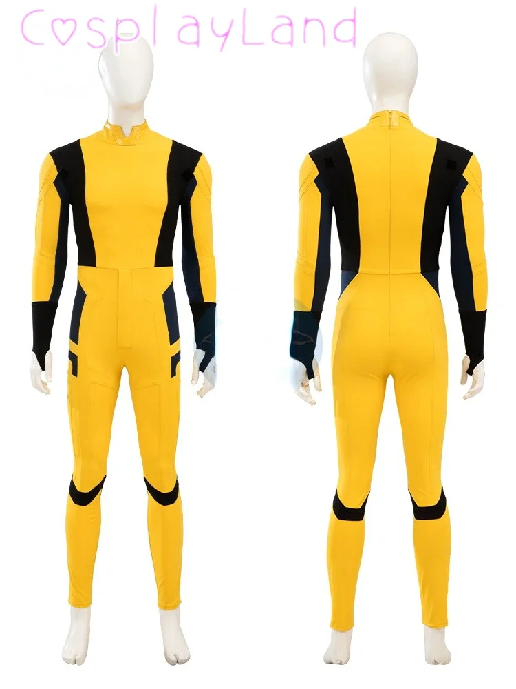 Superhero James Logan Cosplay Costume Wolve Yellow Battle Armour Outfit Custom Made Halloween Carnival Adult Men Jumpsuit