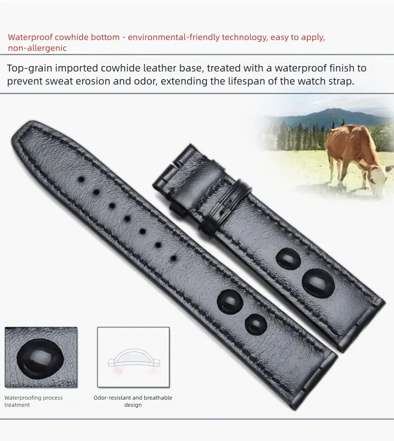 Top Custom Crocodile Skin Watchbands 20MM 21MM 22MM Flat Interface Curved Interface Alligator Strap Waterproof Calfskin Lining