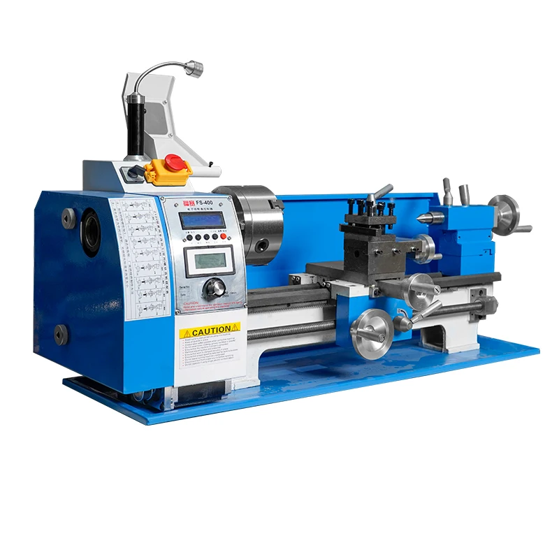 FS-400 2025 New Model 750W Horizontal Lathe For Small Household Metal Machining High Precision Change Gear 220V Voltage