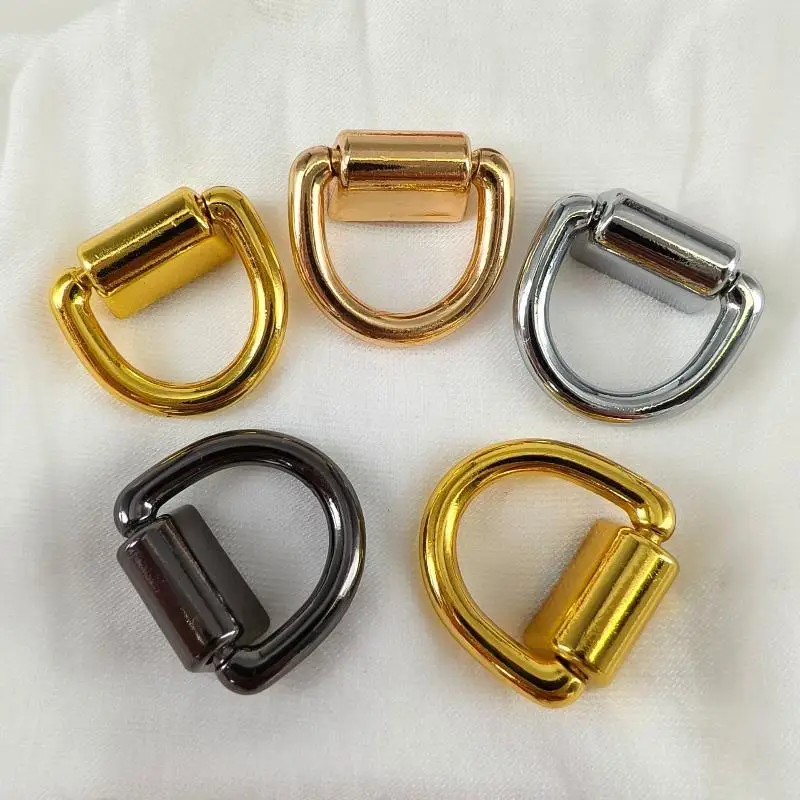 10Pcs Metal D-shaped Ring Bag Rivet Buckle Snap Studs Handbag Belt Hanger For Handbag Luggage Hardware DIY Tools Accessories