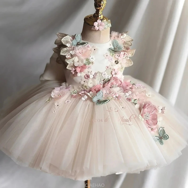Gaun Pesta Anak Perempuan 2025, Gaun Putri untuk Kontes, Kostum Pesta Ulang Tahun, Gaun Tutu Anak, Pakaian Pertunjukan Mode Anak, Vestido