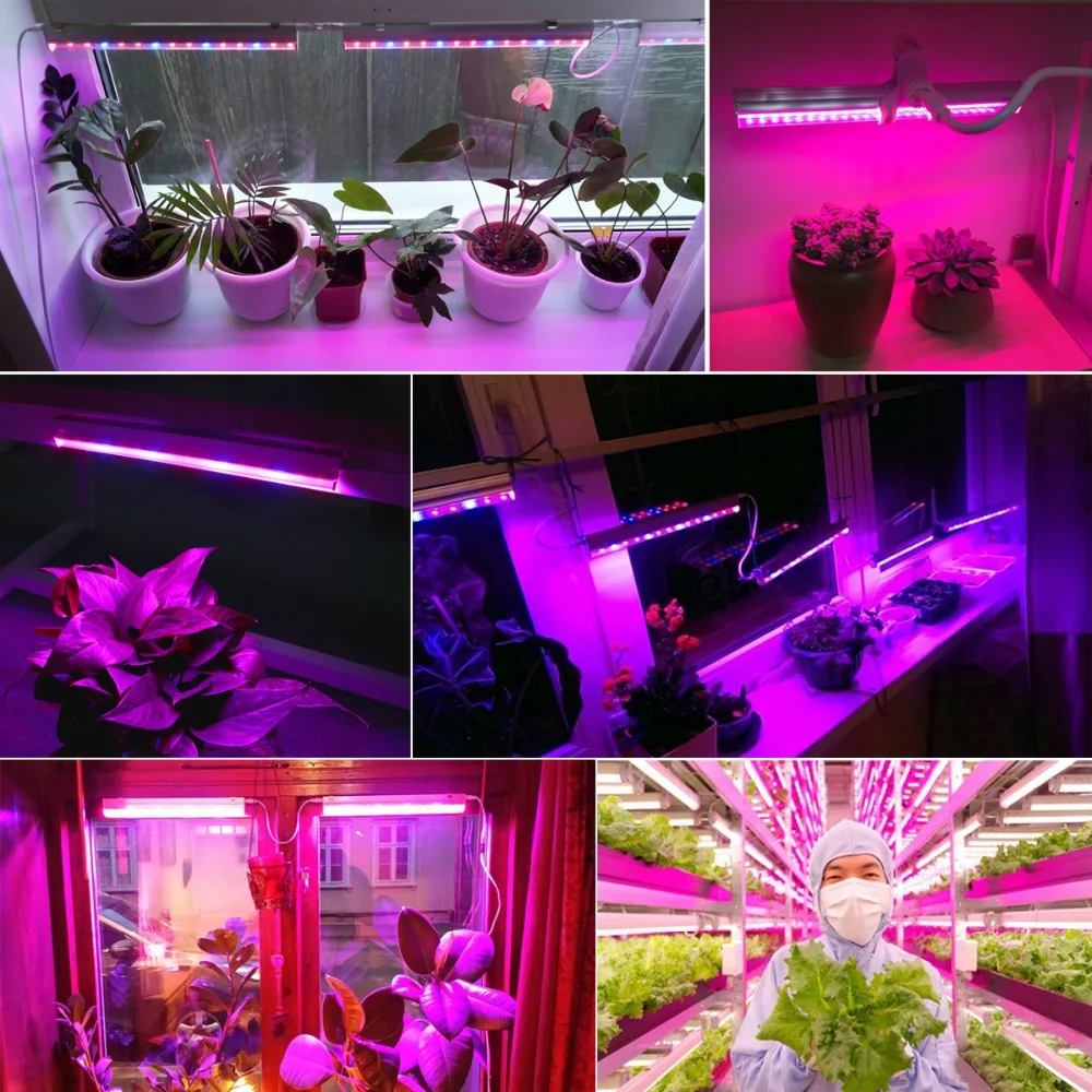 LED phyto lamp Full Spectrum Plant Grow light T5 LED Tube Bulb Grow lamp 110V 220V For indoor grow tent vegetables flower lamp