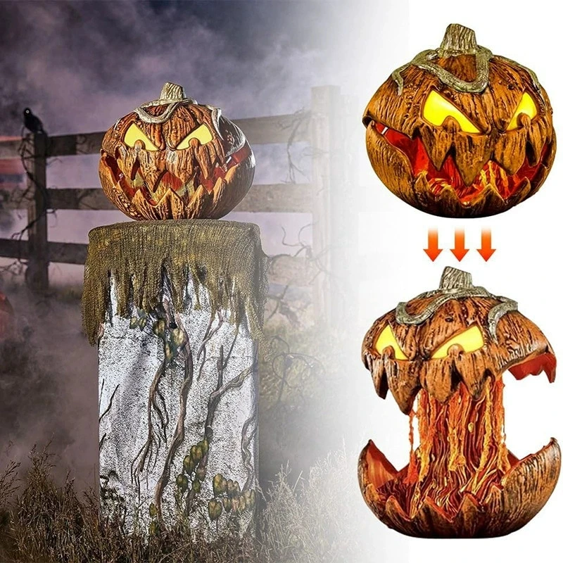 2026 New Halloween Pumpkin Noise Activated Pumpkin Animated Talking Pumpkin Decor Lifting Pumpkin Creates a Spooky Atmospheres