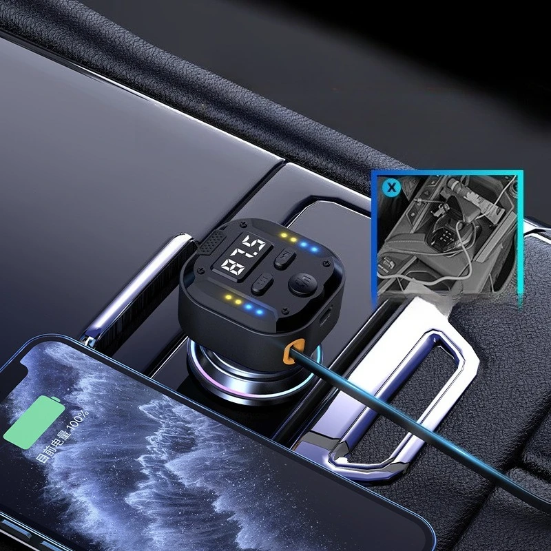 

For Vehicles 38W QC3.0 Super Fast Car Charger with Retractable Cable Dual Output Cigarette Lighter Charger Upgrade Accessories