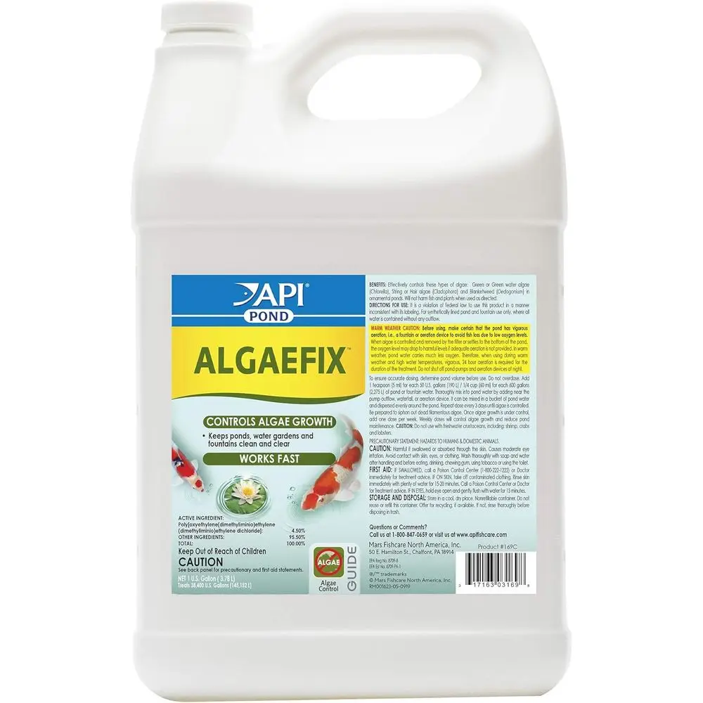 

POND AAEIX (1 gallon) Pond Aae Control - Copper ree - Clean, Clear Water - Up to 38400 Gallons - Sae or ish, Plants - Water Gard