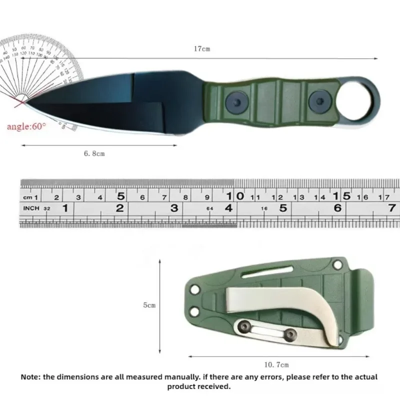 New green handle outdoor camping knife edc portable mountaineering adventure rescue self-defense survival knife fixed knife