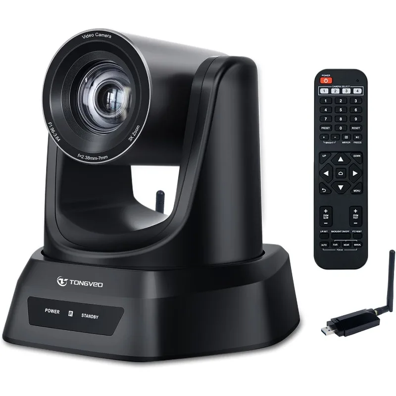 

Church Live Streaming 3X USB 1080P 60fps PTZ Camera for Worship Services Online Conference, Skype OBS Easy to Set Up