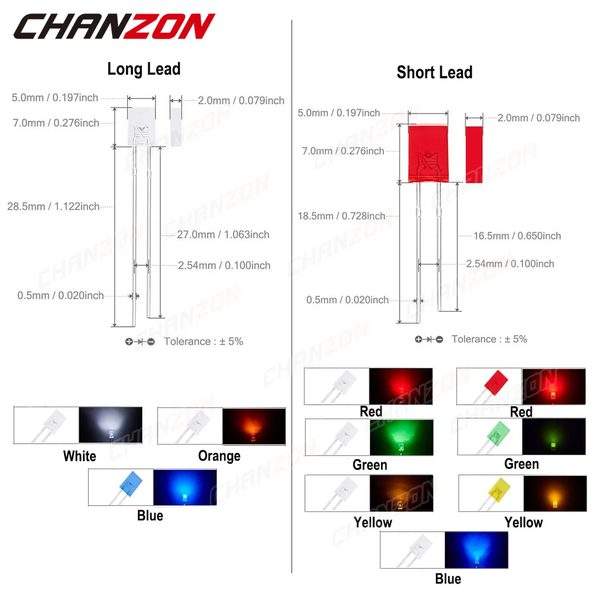 100Pcs 2x5x7 mm Square LED Diode White Red Green Blue Yellow Orange 2x5x7mm Rectangular 2V 3V DIY PCB Lights Emitting Lamp Bulb