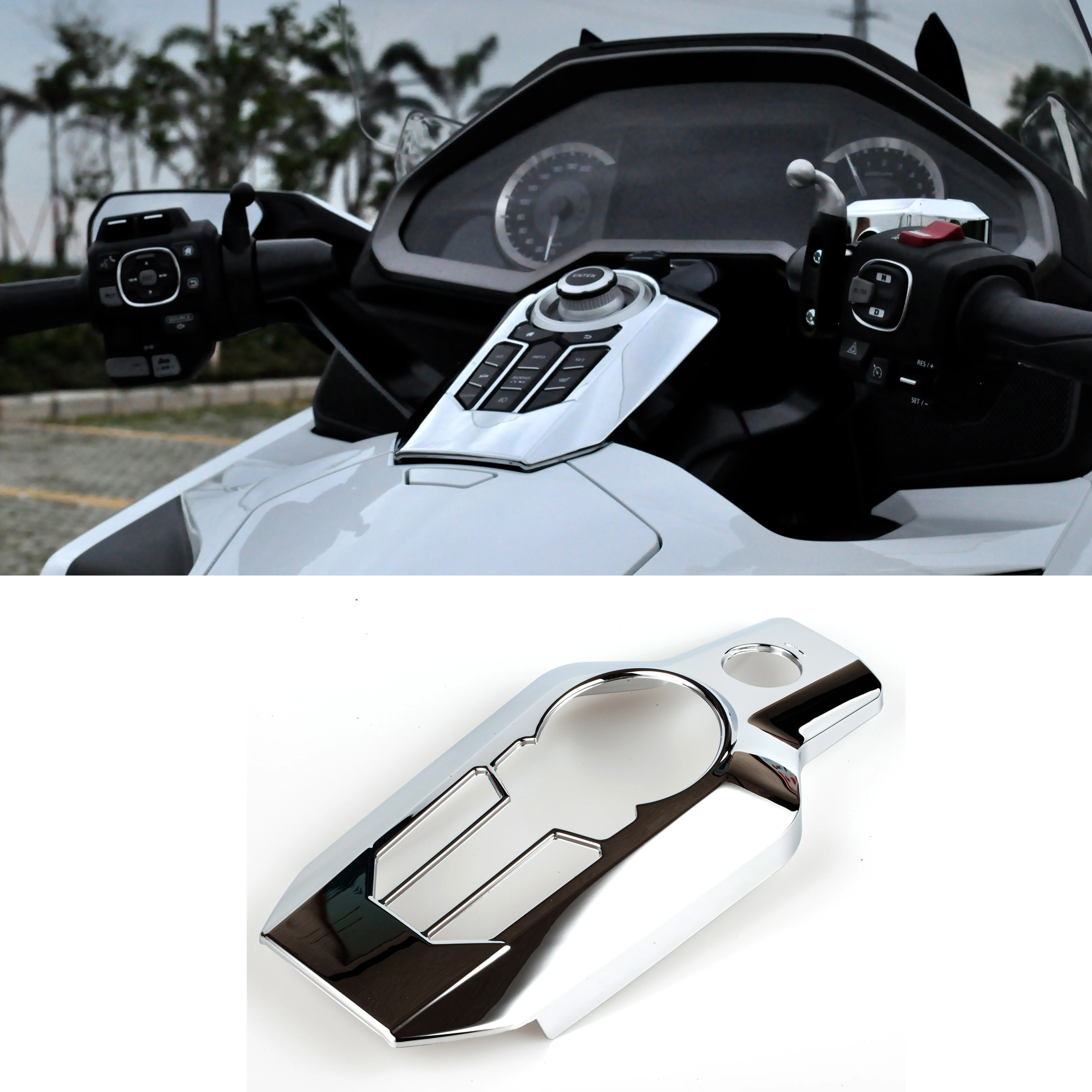 

Panical Central Control System Protective Cover Decorative Chrome Pearl Black For Honda Goldwing GL1800 F6B 2018-2023 ABS