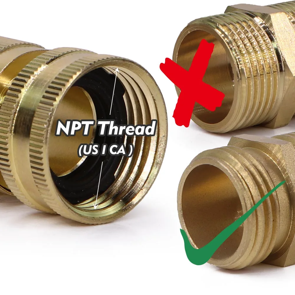 1/2 "3/4" النحاس مسدس محول NPT x BSP الموضوع النحاس موصل سريع مشترك حديقة الري سقي خرطوم الأنابيب ربط إصلاح #3