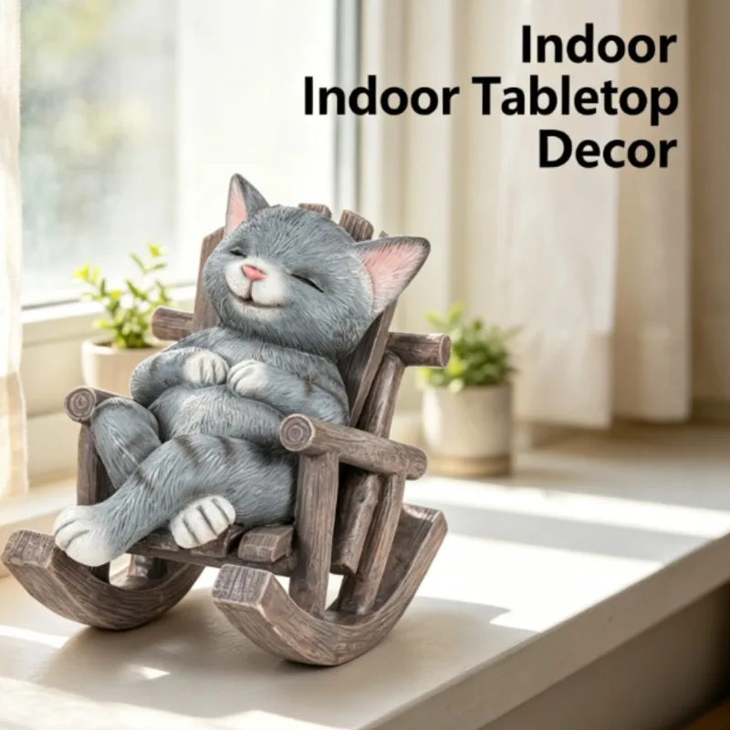 recliner animal resin ornament, home office healing desktop gift ornament