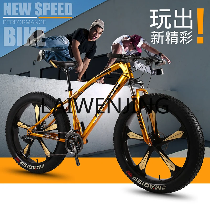 RWJ Variable Speed off-Road Super Wide Large Tire Mountain Bike Male and Female Student Bicycle