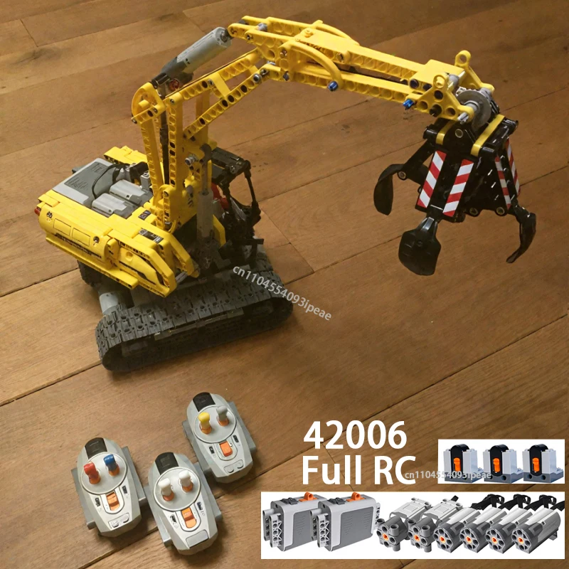 MOC Excavator Full RC Version Technical 42006 Excavator Power Functions Set Building Blocks DIY Assemble Bricks Toy Kids Gift