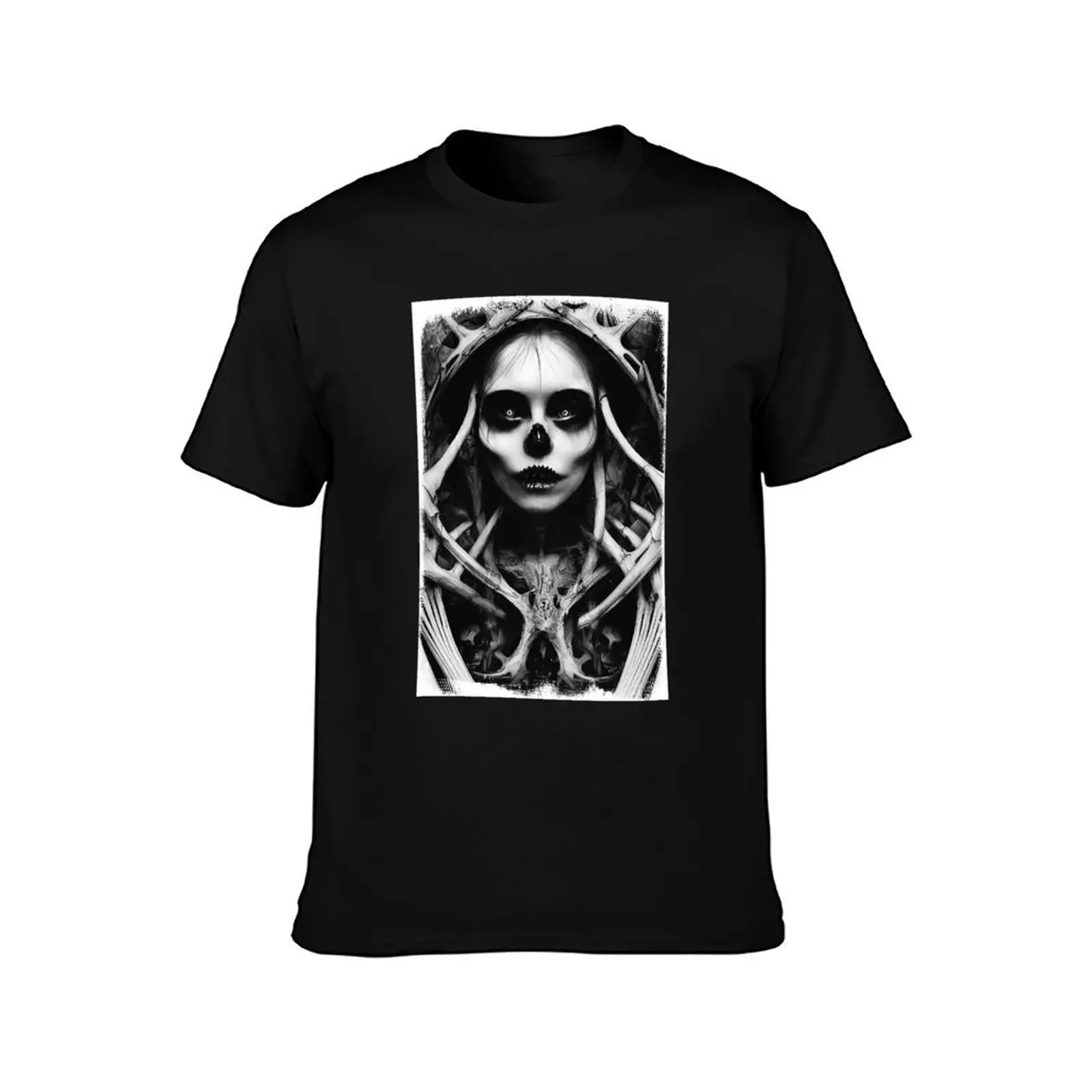 Alice im Wunderland im gruseligen Horror-Design im HR Giger-Stil T-Shirt Summer Casual Cotton Tee Oversized Streetwear Tops