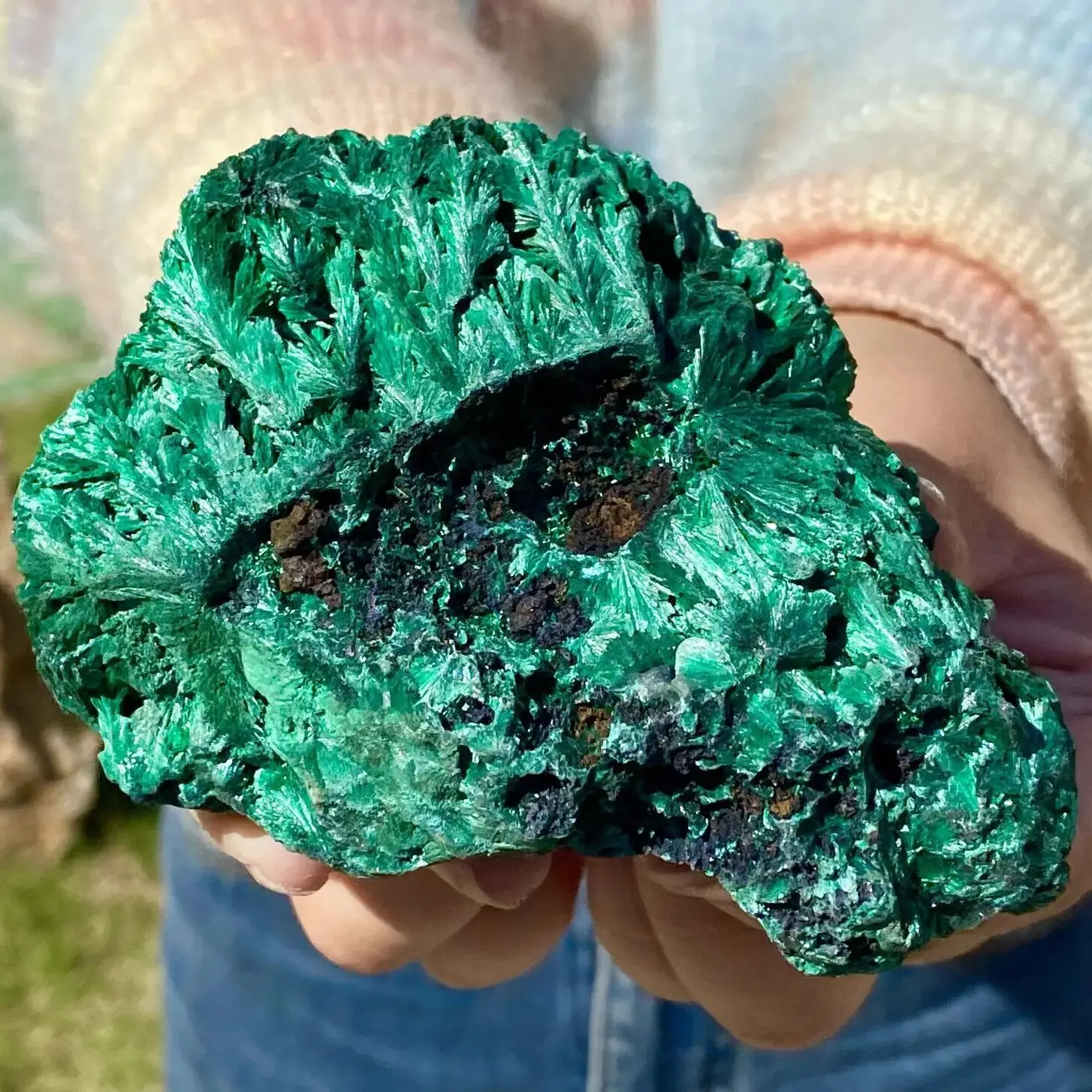 

Magical Natural Needle-Like Malachite Cluster,Quartz Crystal Peacock Ore Cluster, Mineral Reiki Healing Stone Degaussing Decora