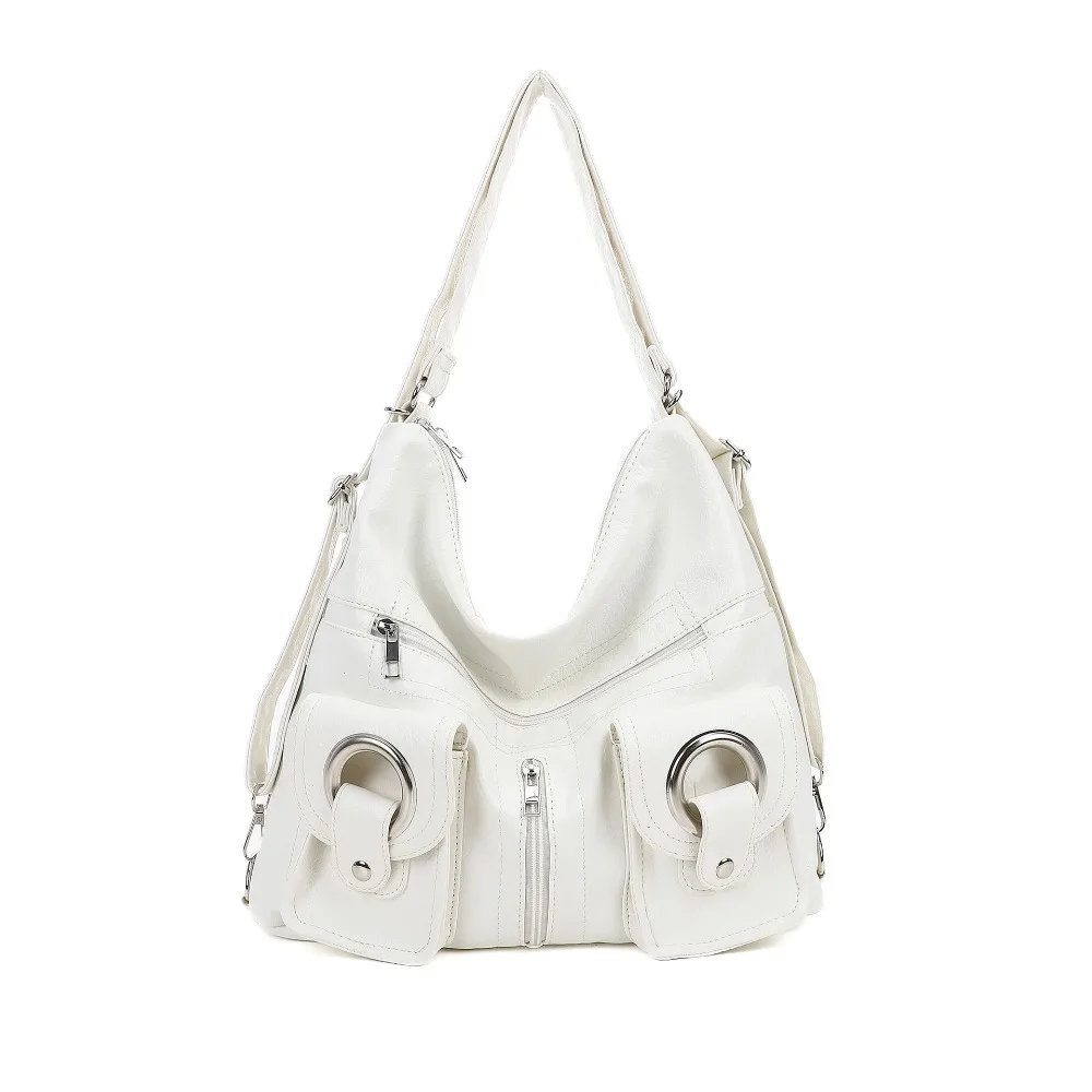 

Simple Y2K Retro Shoulder Bag Large Capacity Spicy Girl Vintage Backpack Soft Leather Korean Locomotive Pack Girls