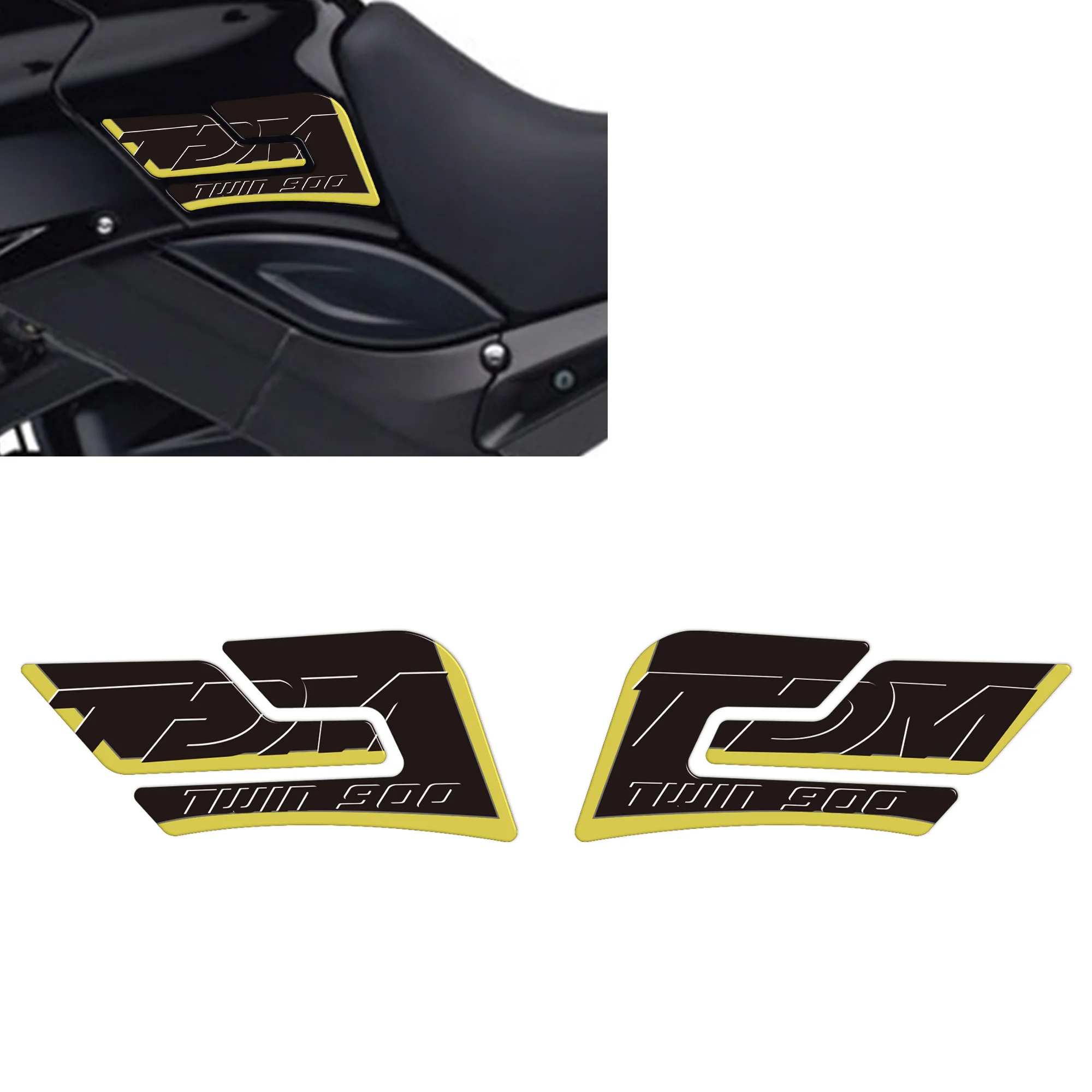 3D Resin Stickers Decals Tank Side Protections for Motorcycles Compatible with Yamaha TDM 900
