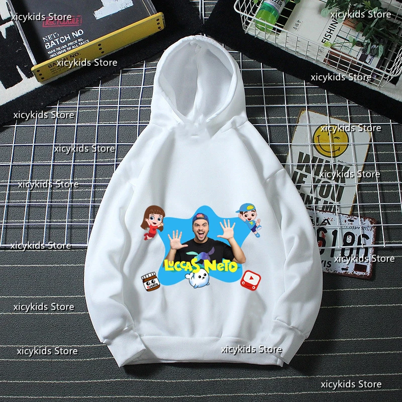 New Hot Sale Kids Hoodie Anime Luccas Neto Cartoon Print Boys Hoodie Fashion Spring Autumn Winter Girls long sleeves Sweatshirts