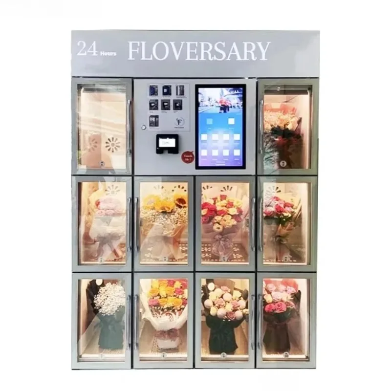 Smart Floral Vending Machine Temperature Controlled Bouquet Dispenser with Card Payment & LED Display for Mall Campus Gift Shop