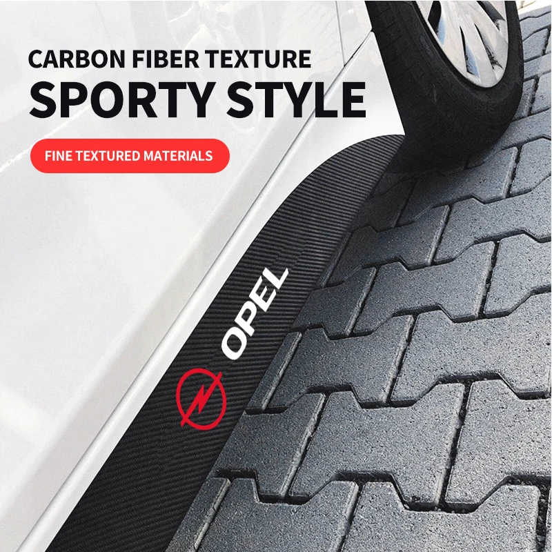 2pcs Car Door Side Skirt Sill Stripe Carbon Decals Styling Accessories For Opel Opc Astra K Vivaro Corsa Zafira Insignia Mokka
